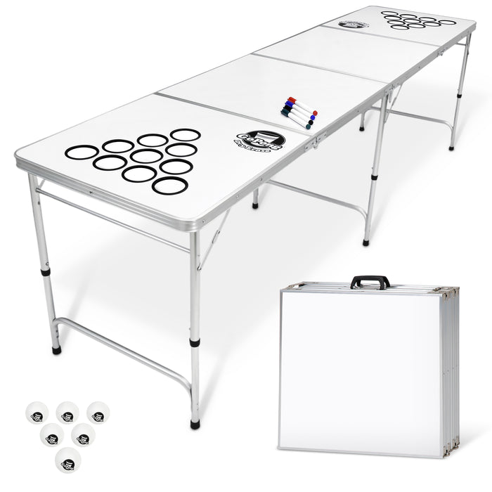 GoPong 8 Foot Beer Pong Table with Customizable Dry Erase Surface