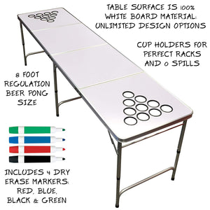 GoPong 8 Foot Beer Pong Table with Customizable Dry Erase Surface