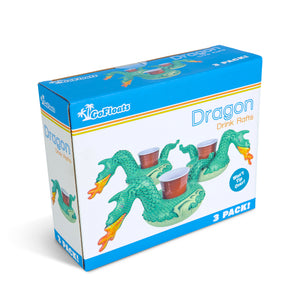 a box of dragon cups with a green dragon on it