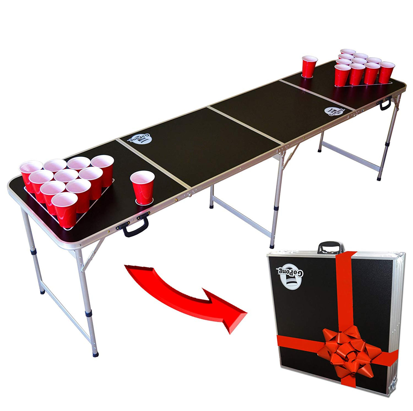 Goplus 8 Foot Beer Pong Table Portable Party Drinking Game Table